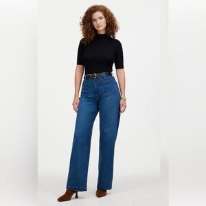Madewell Women's Curvy Emmett Wide-leg Jeana in Allentown Wash size 27 Tall